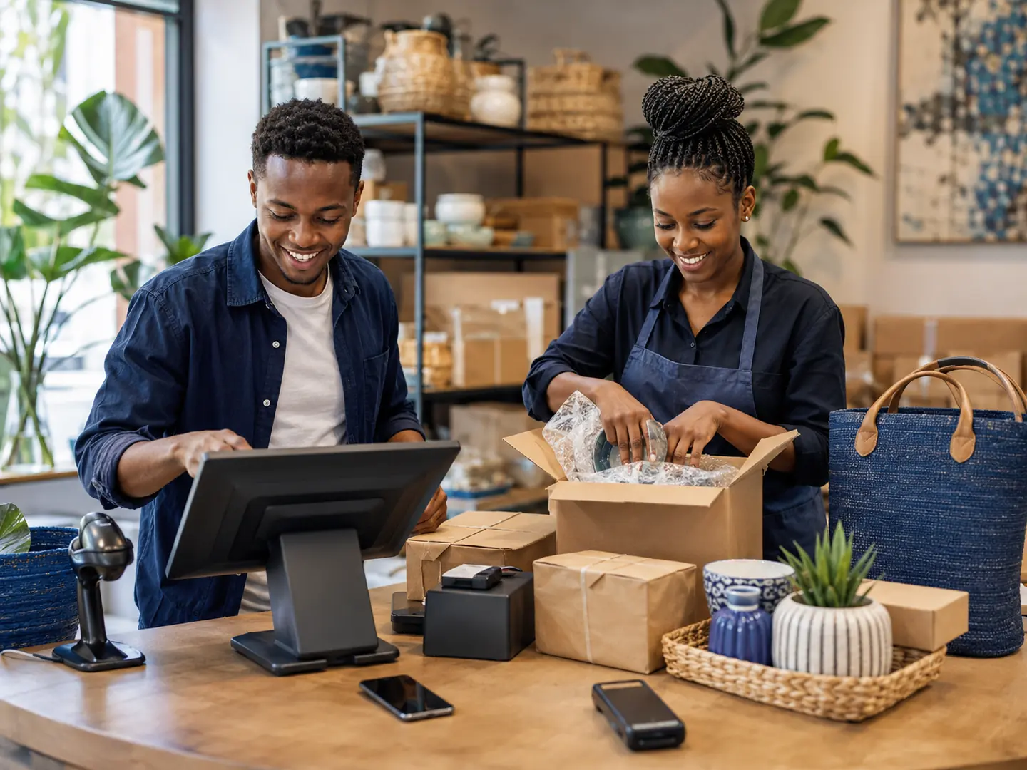 Shopia team processing in-store and online orders